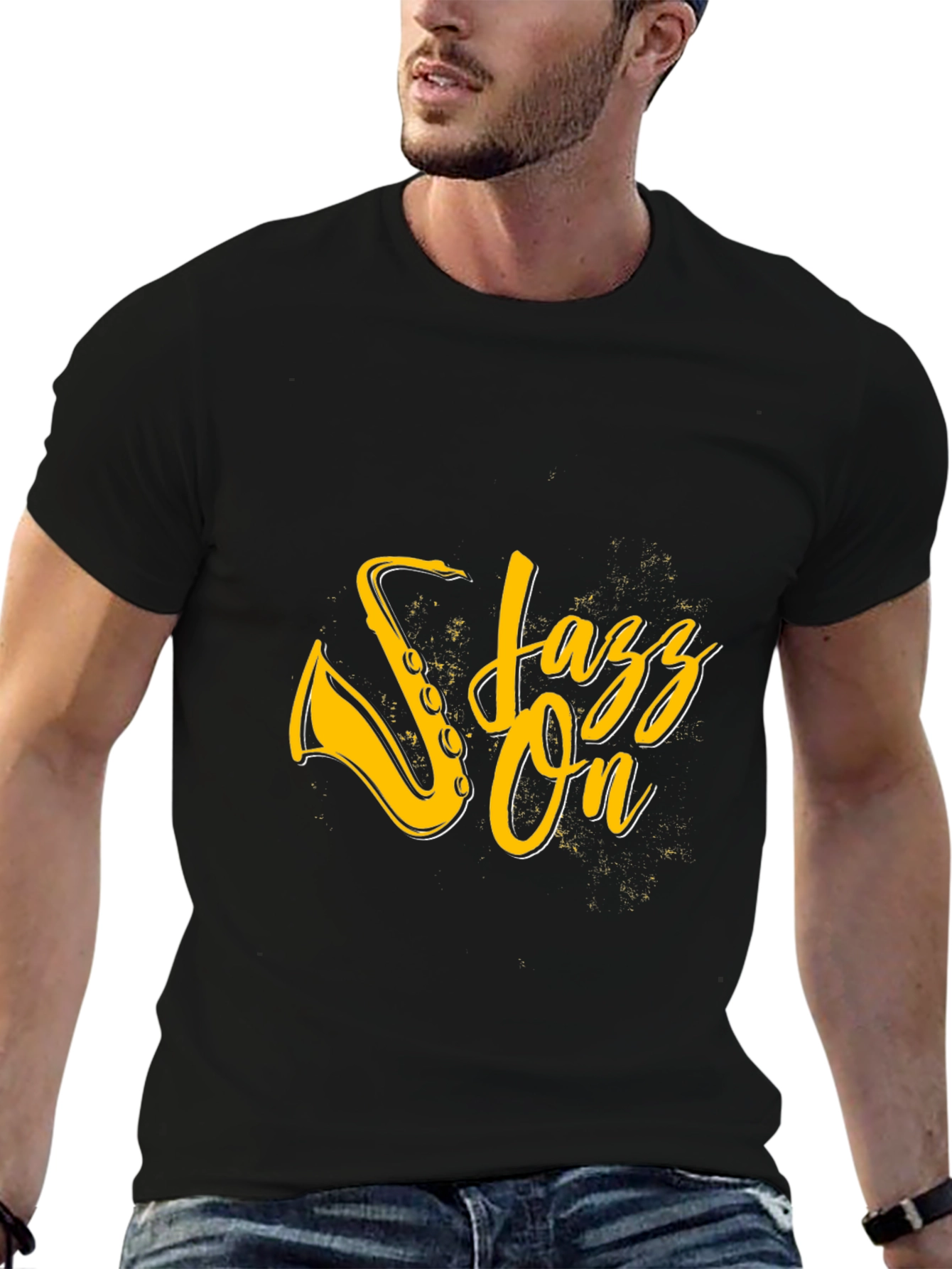 Jazz On Graphic Black T-Shirt