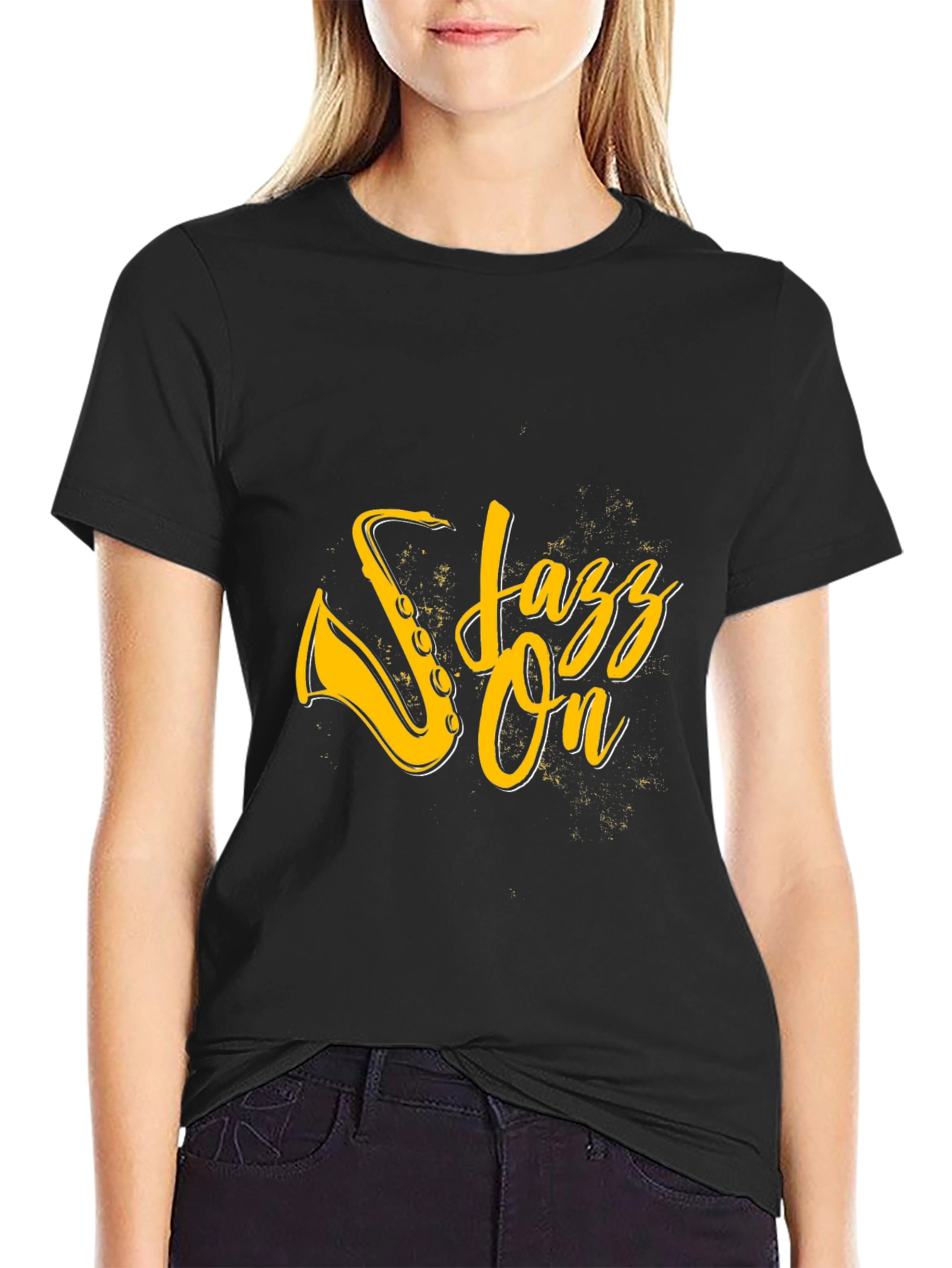 Jazz On Graphic Black T-Shirt