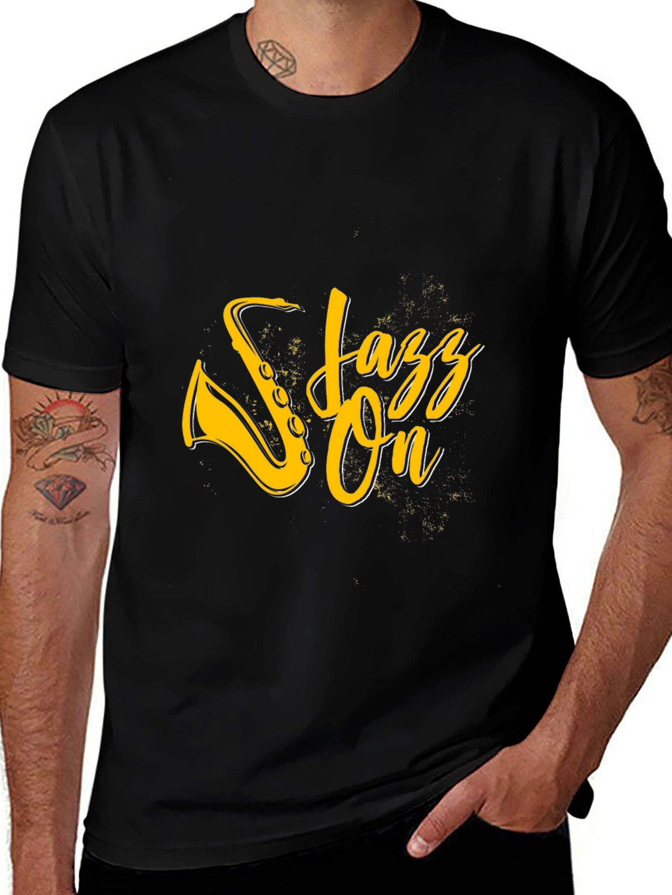 Jazz On Graphic Black T-Shirt