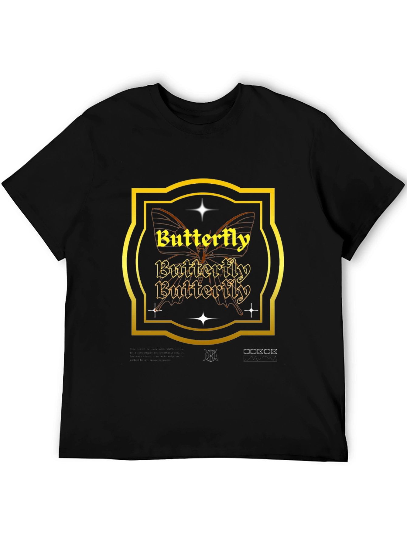 Butterfly Graphic Black T-Shirt