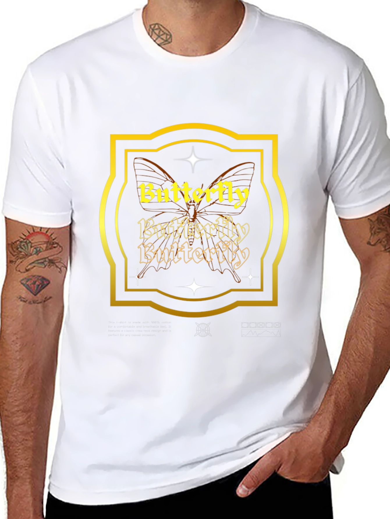Butterfly Graphic Black T-Shirt