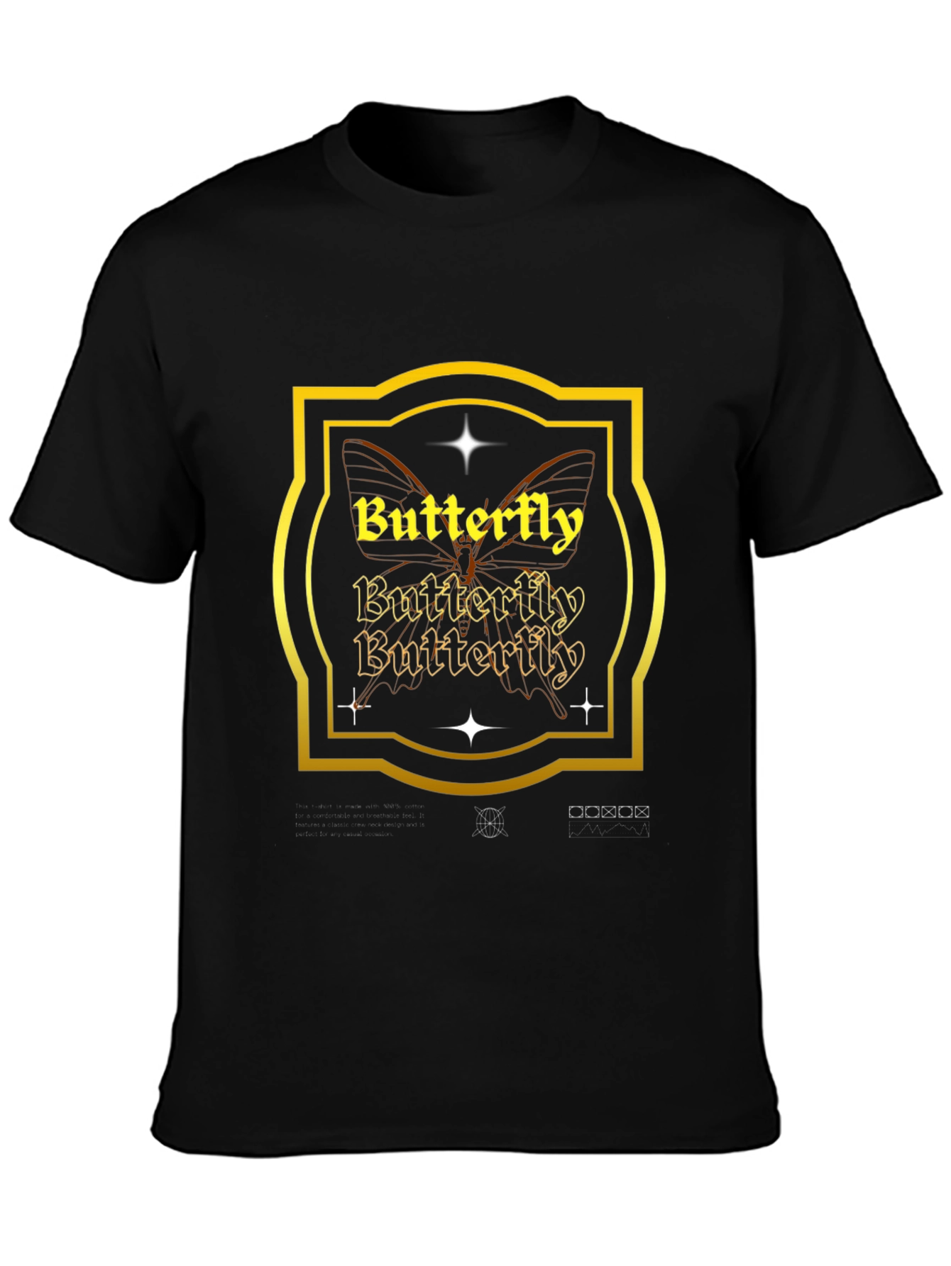 Butterfly Graphic Black T-Shirt