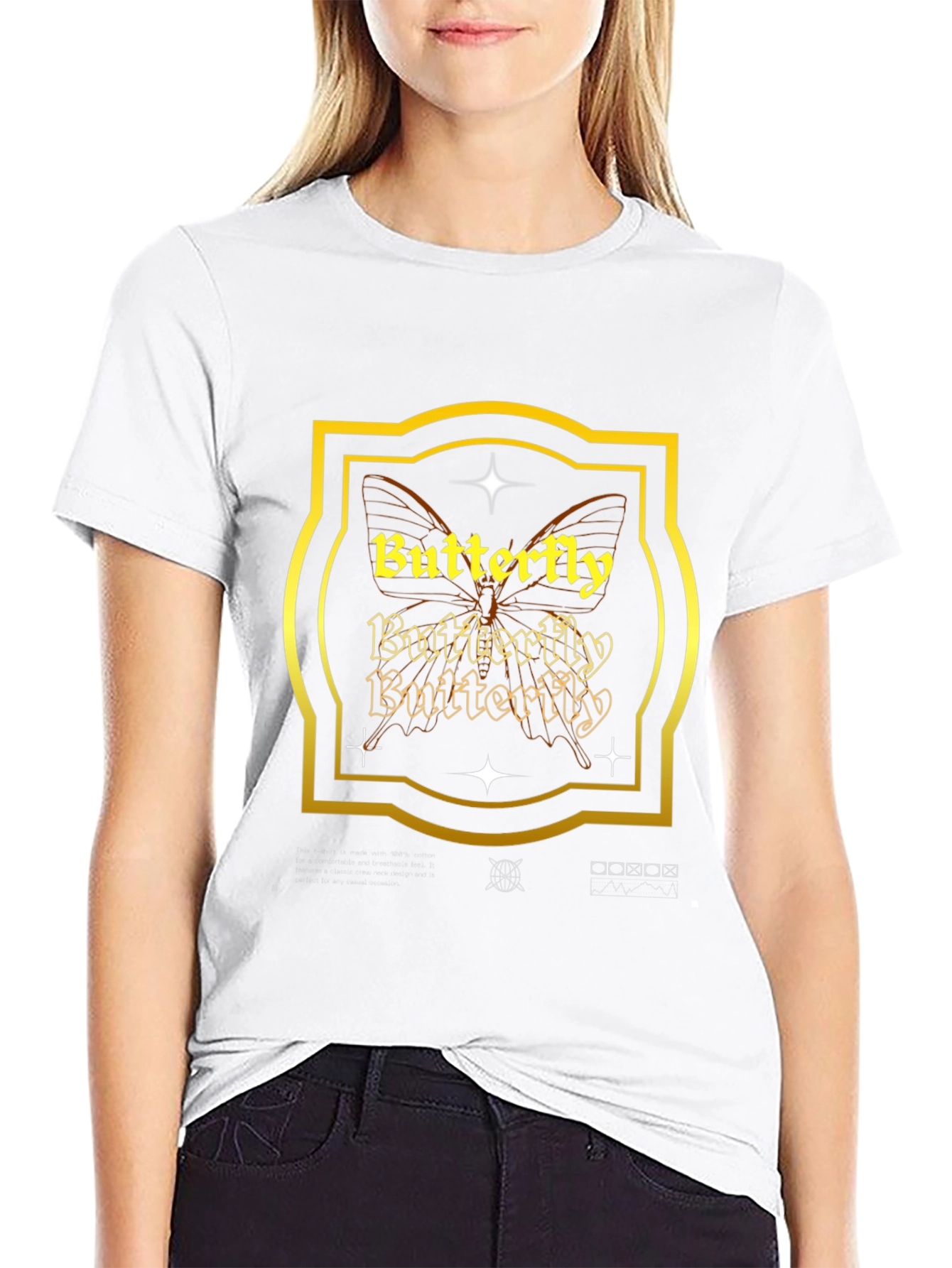 Butterfly Graphic Black T-Shirt