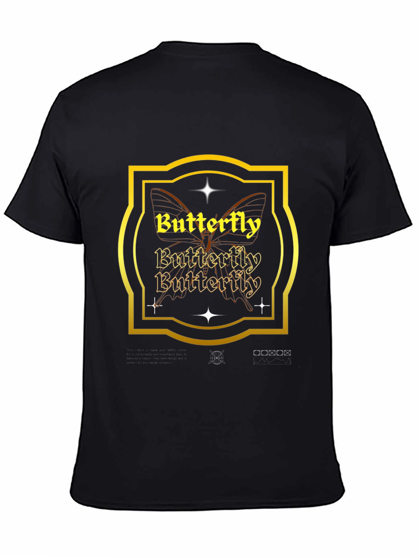 Butterfly Graphic Black T-Shirt