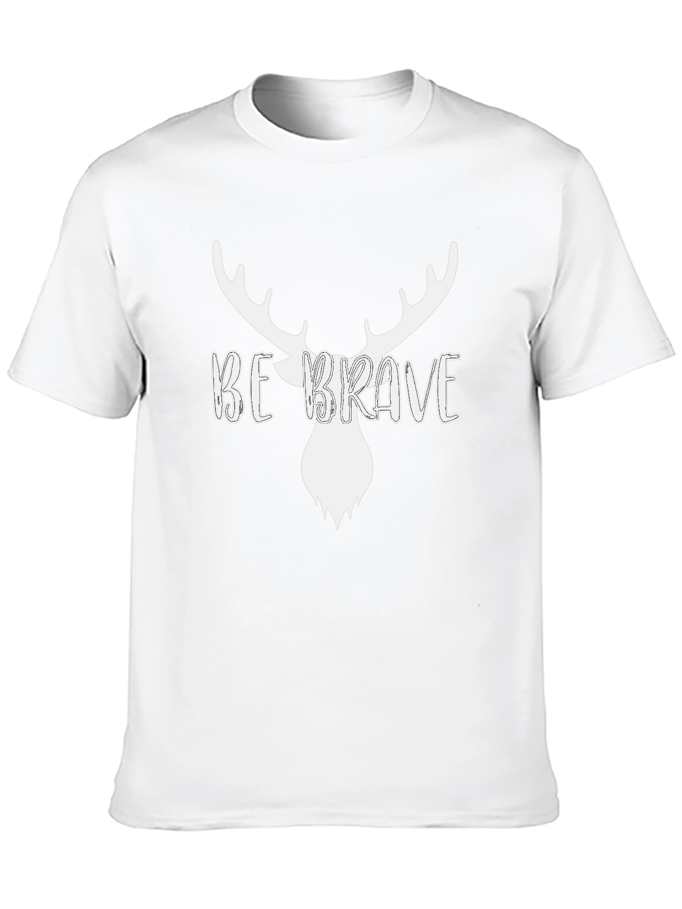 Be Brave Deer Graphic Mens Black T-Shirt