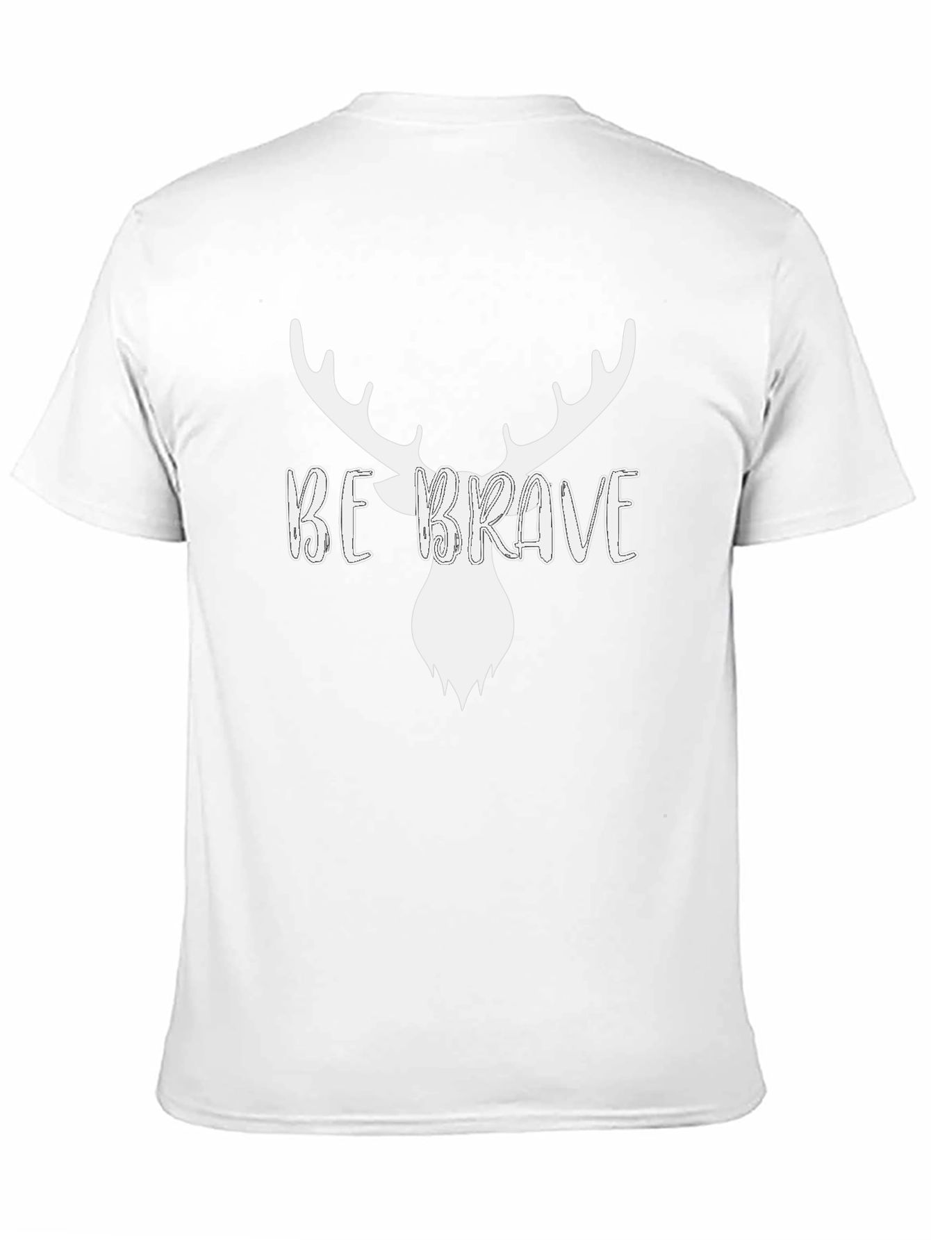 Be Brave Deer Graphic Mens Black T-Shirt