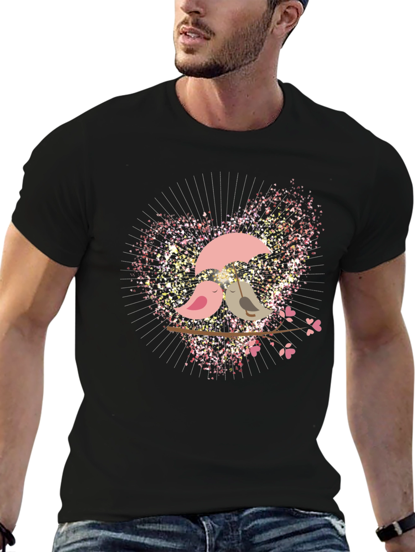 Love Birds Graphic Tee - Romantic Design