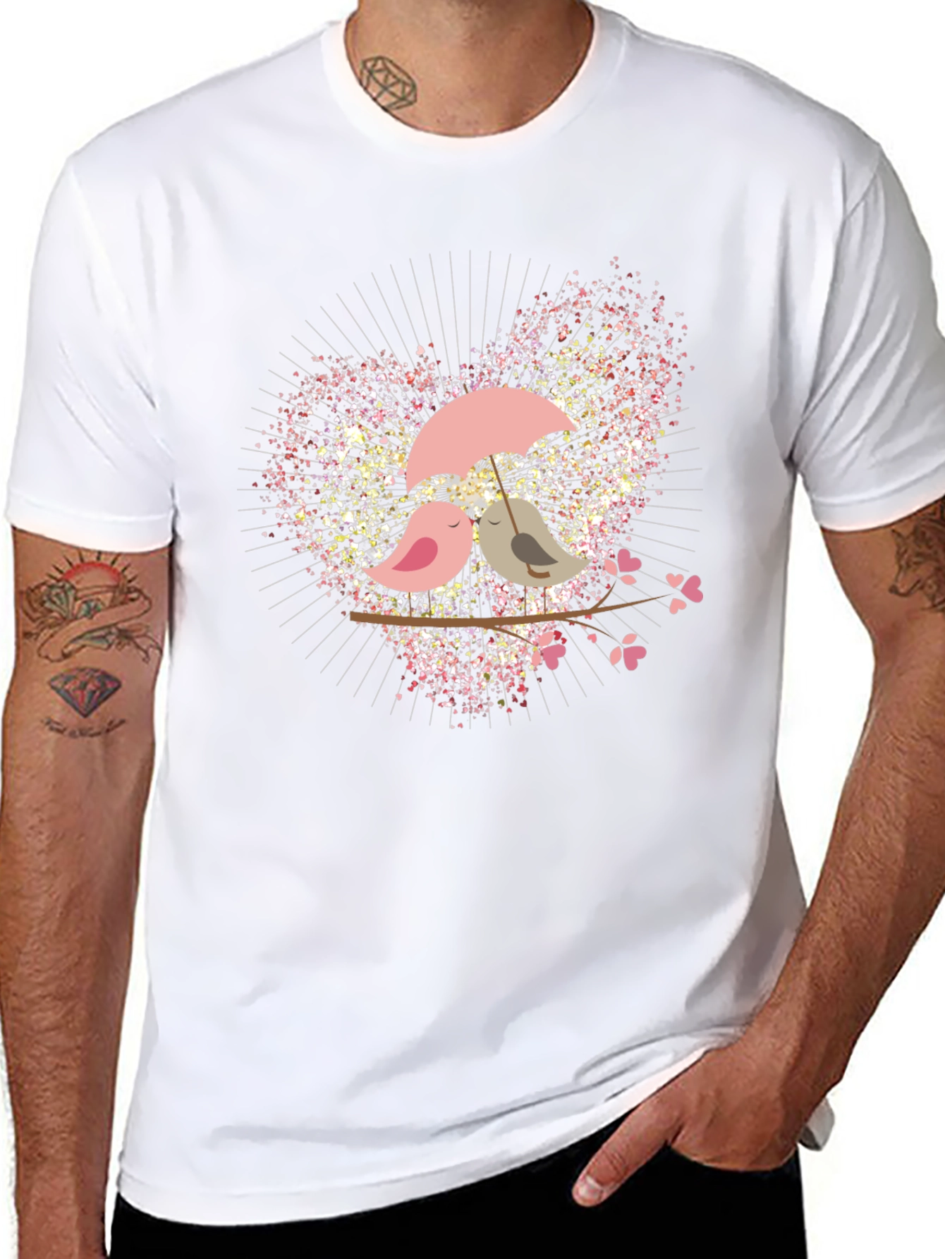 Love Birds Graphic Tee - Romantic Design