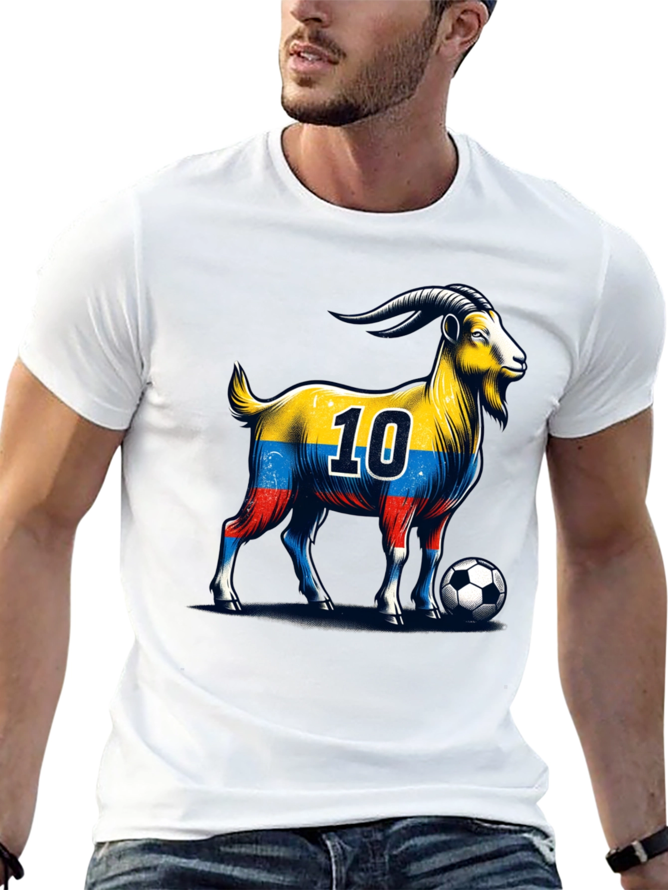 Colombia Soccer Goat Graphic Tee