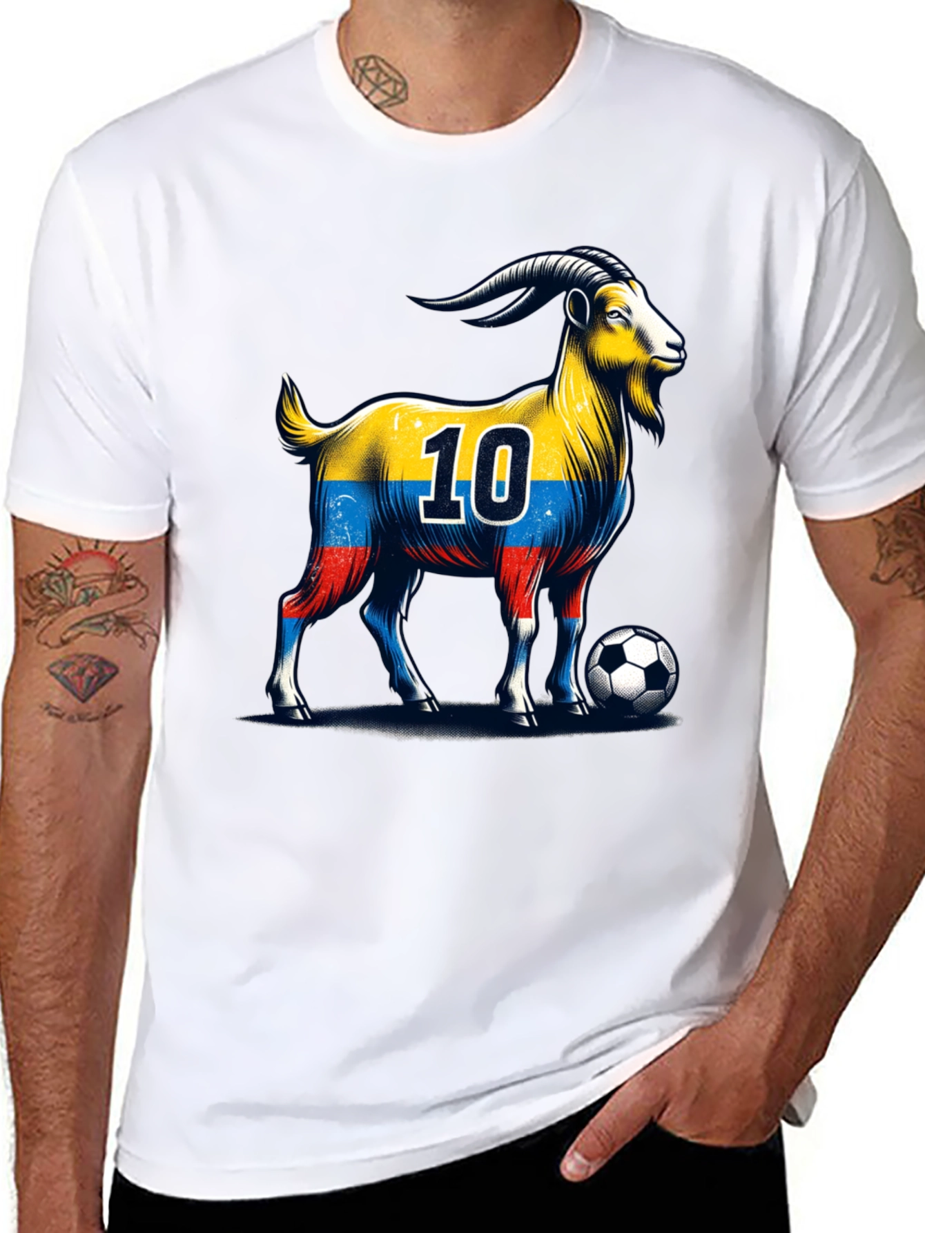 Colombia Soccer Goat Graphic Tee