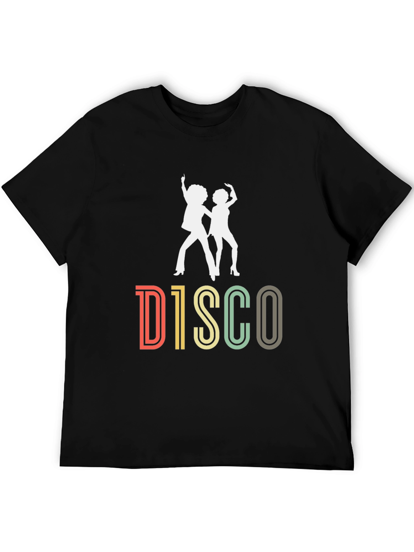 Retro Disco Dance Graphic T-Shirt - Black