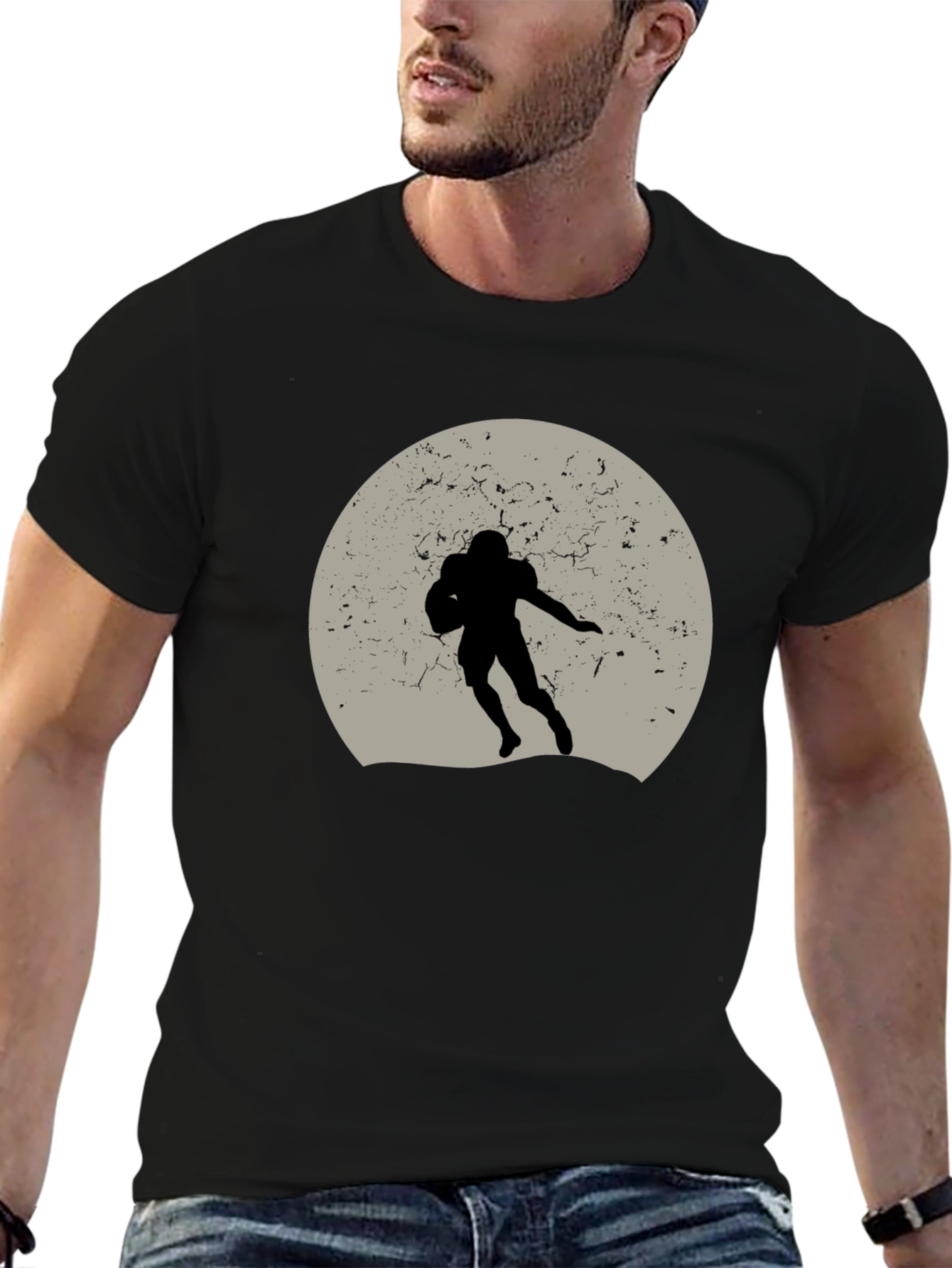 Football Silhouette Graphic Tee - Unique Design