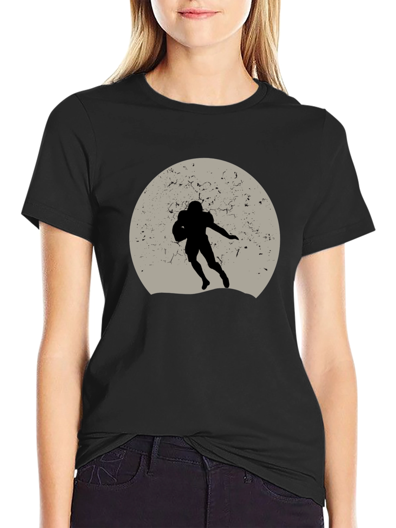 Football Silhouette Graphic Tee - Unique Design