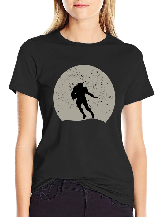 Football Silhouette Graphic Tee - Unique Design