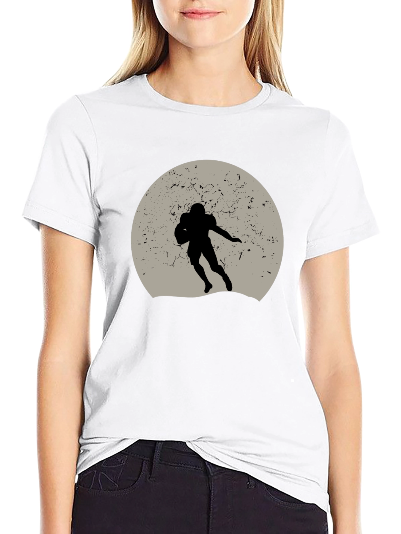 Football Silhouette Graphic Tee - Unique Design