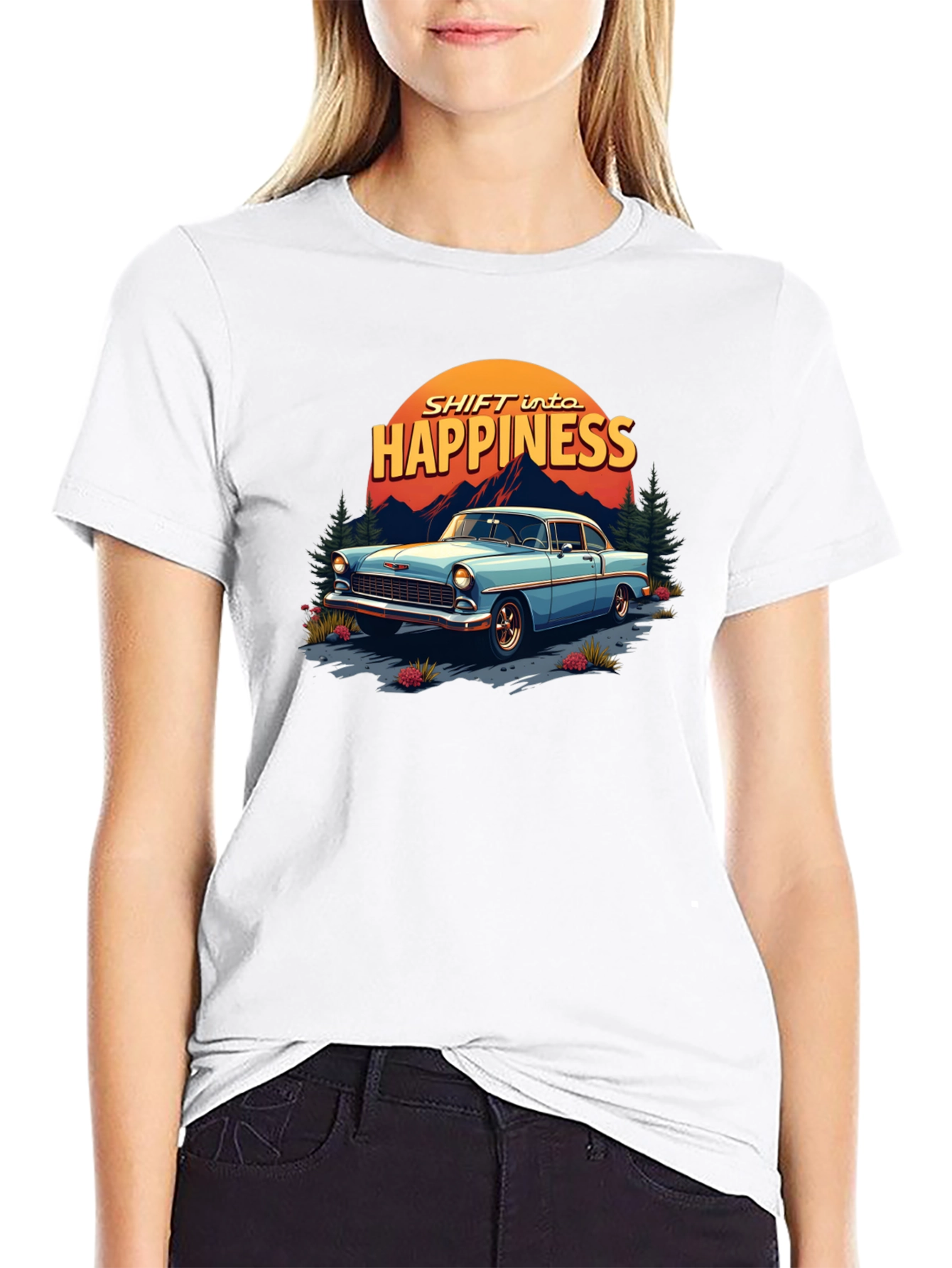 Shift into Happiness Classic Car T-Shirt