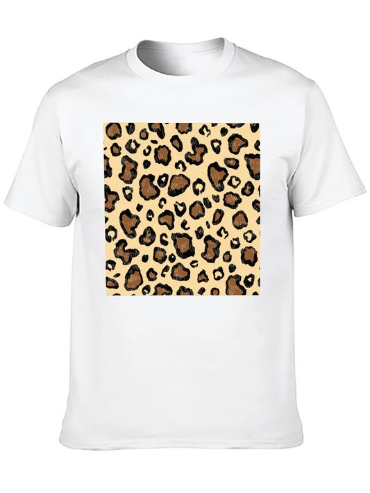 Leopard Print Graphic Tee - Stylish Mens Black T-Shirt