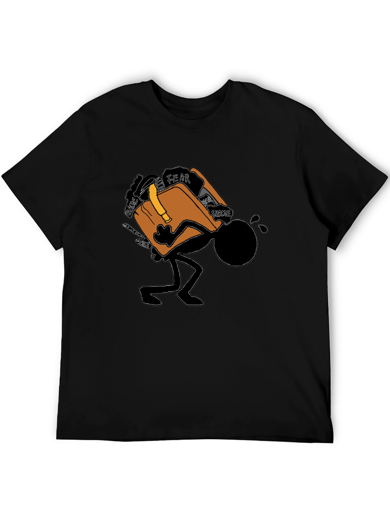 Burdened Stick Figure Graphic T-Shirt