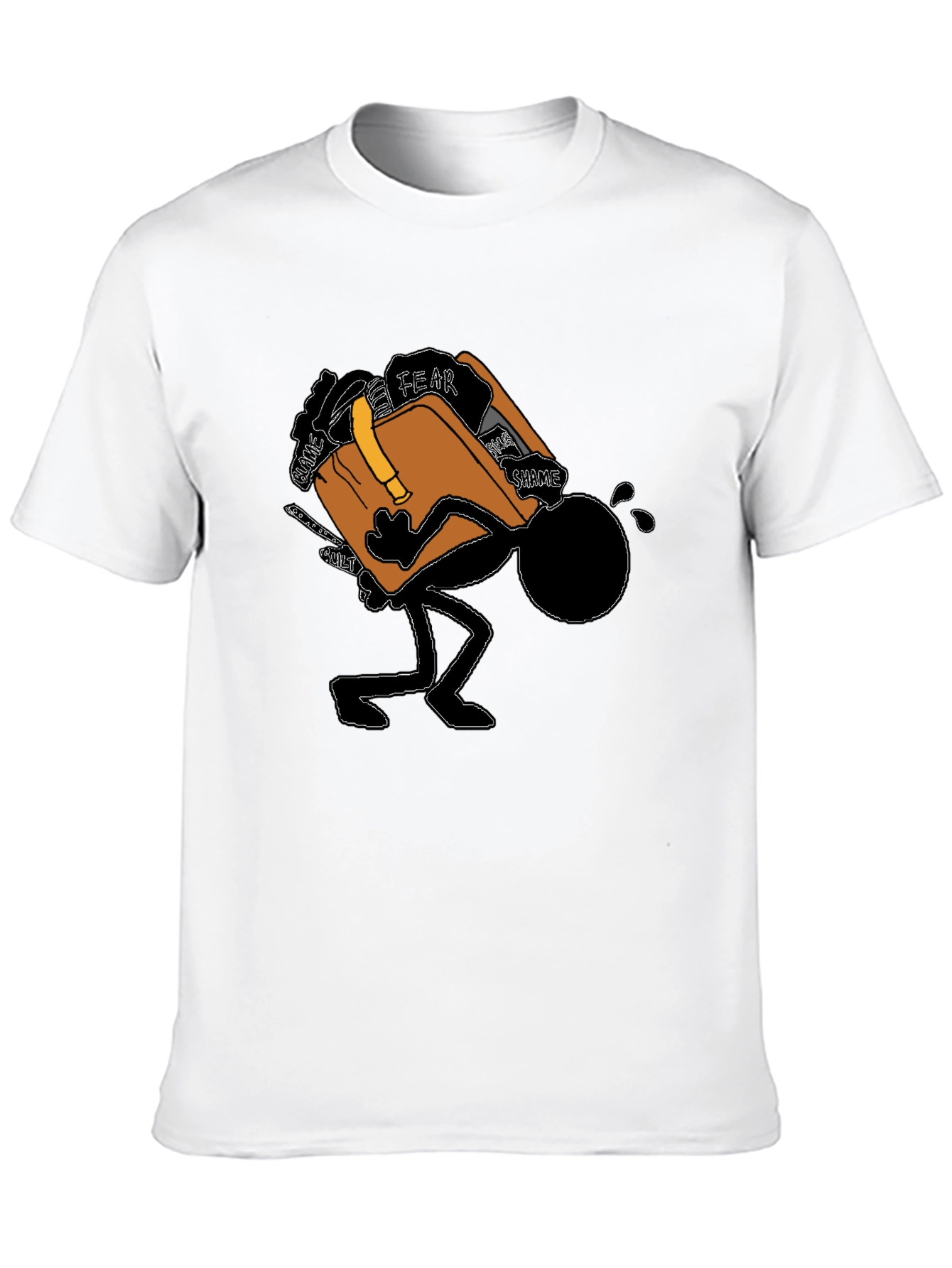 Burdened Stick Figure Graphic T-Shirt