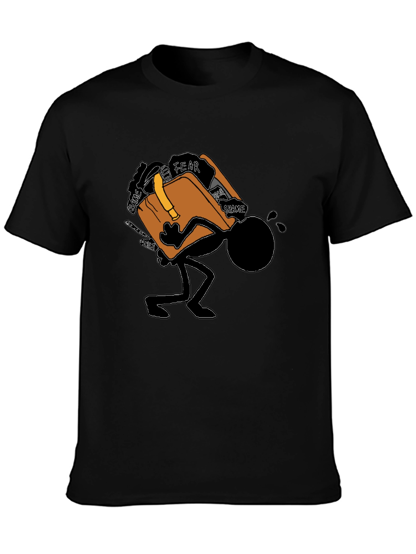 Burdened Stick Figure Graphic T-Shirt