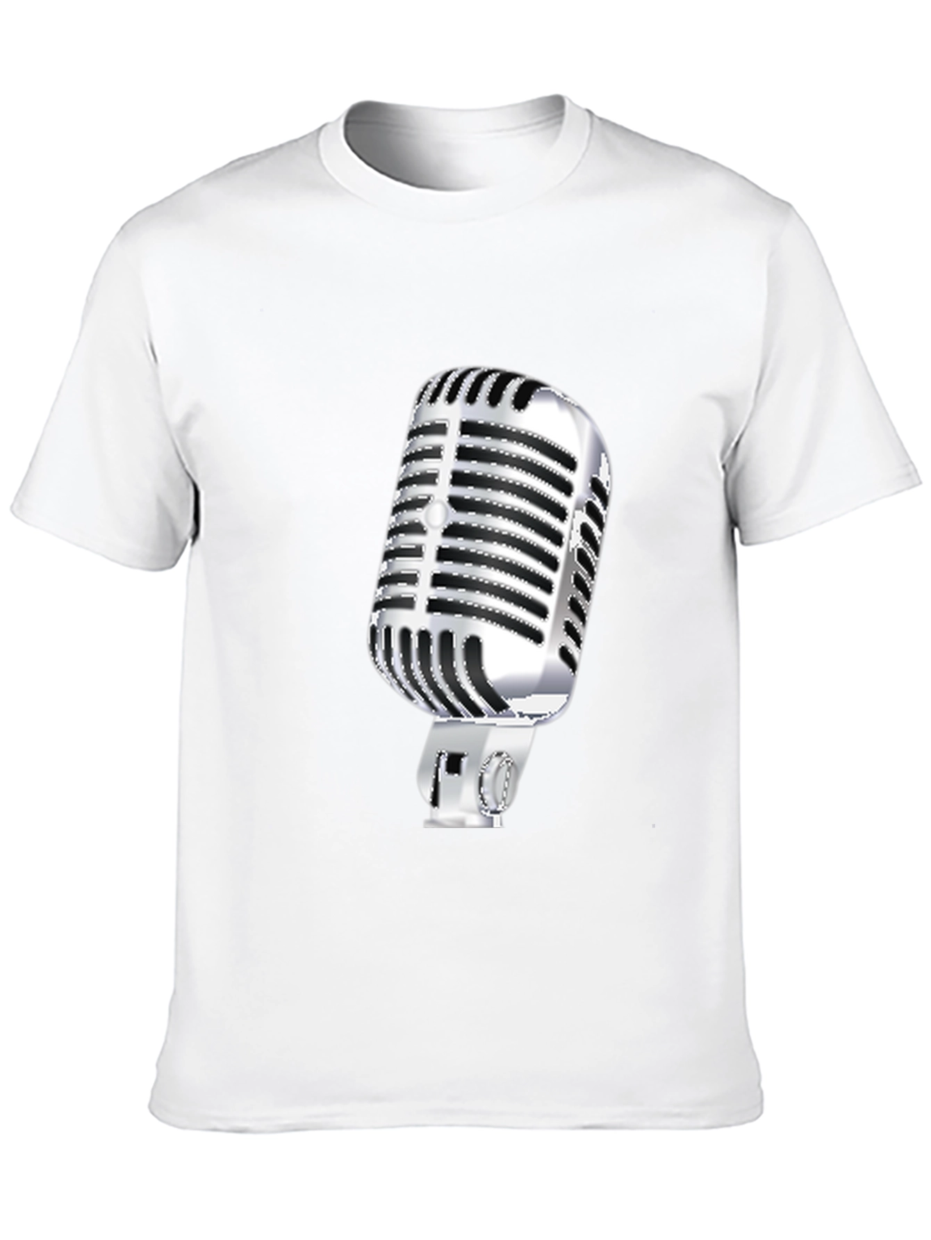 Retro Microphone Graphic Tee - Black