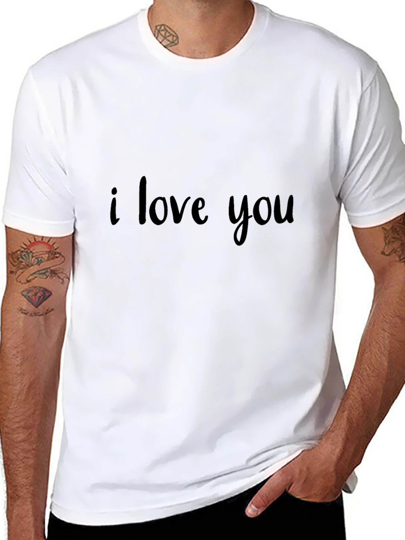I Love You Black Graphic Tee