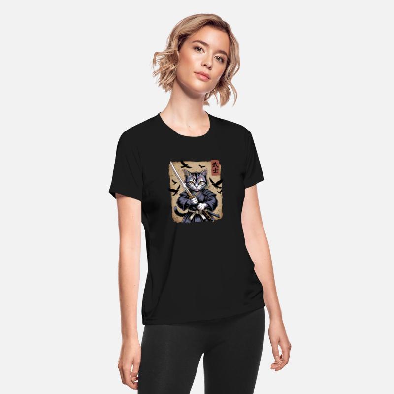 Japanese Ukiyo-e Art Kawaii Samurai Cat Art