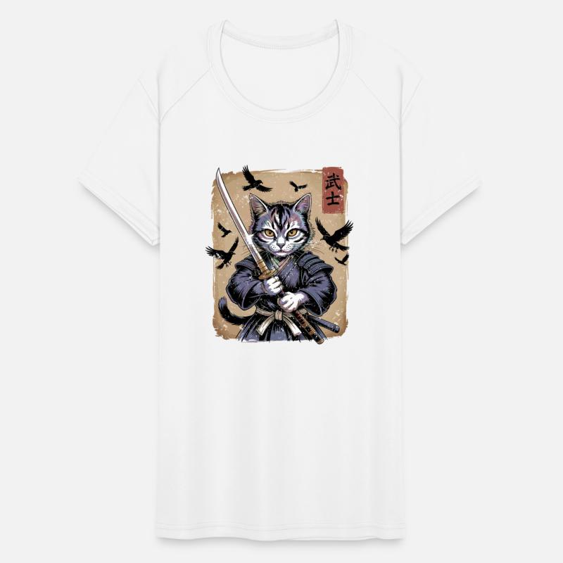Japanese Ukiyo-e Art Kawaii Samurai Cat Art