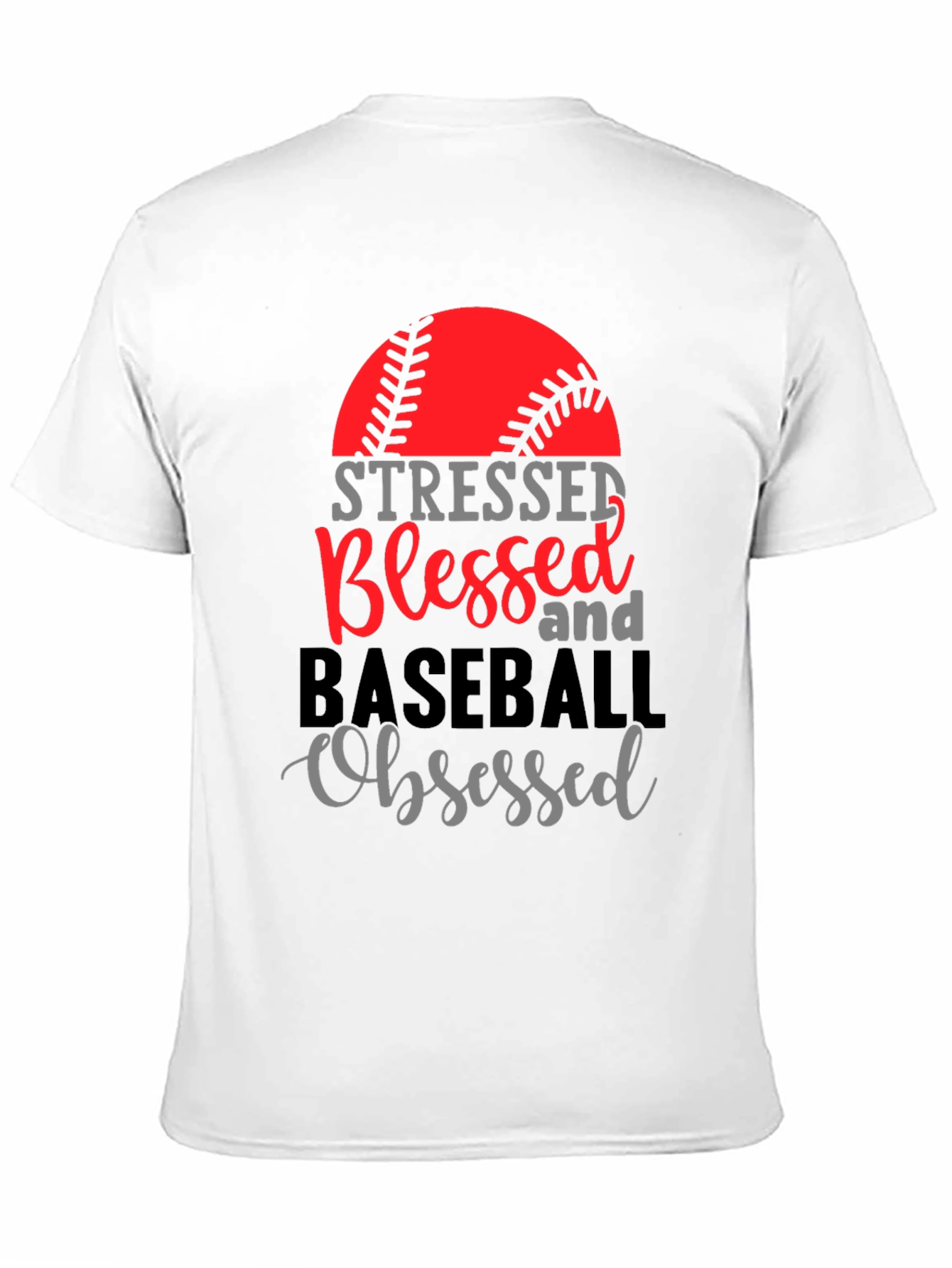 Stressed Blessed Baseball Obsessed Graphic Tee