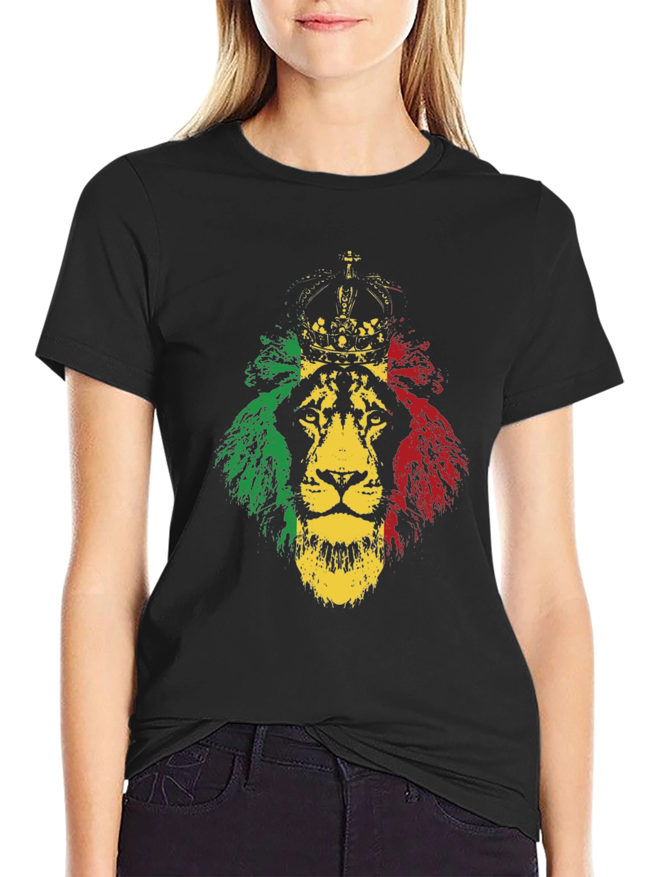 Rasta Lion Graphic Tee - Reggae Crown T-Shirt