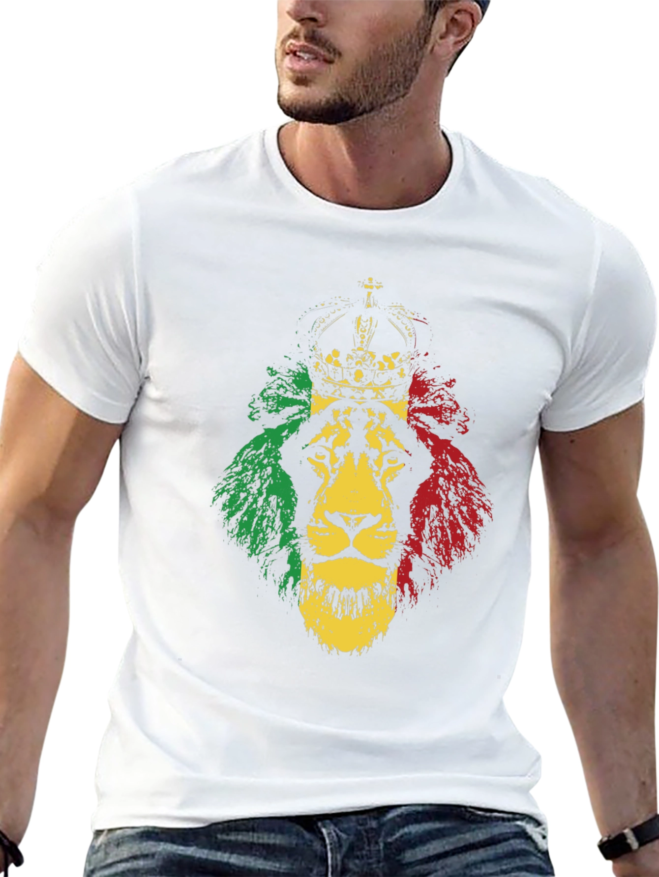 Rasta Lion Graphic Tee - Reggae Crown T-Shirt
