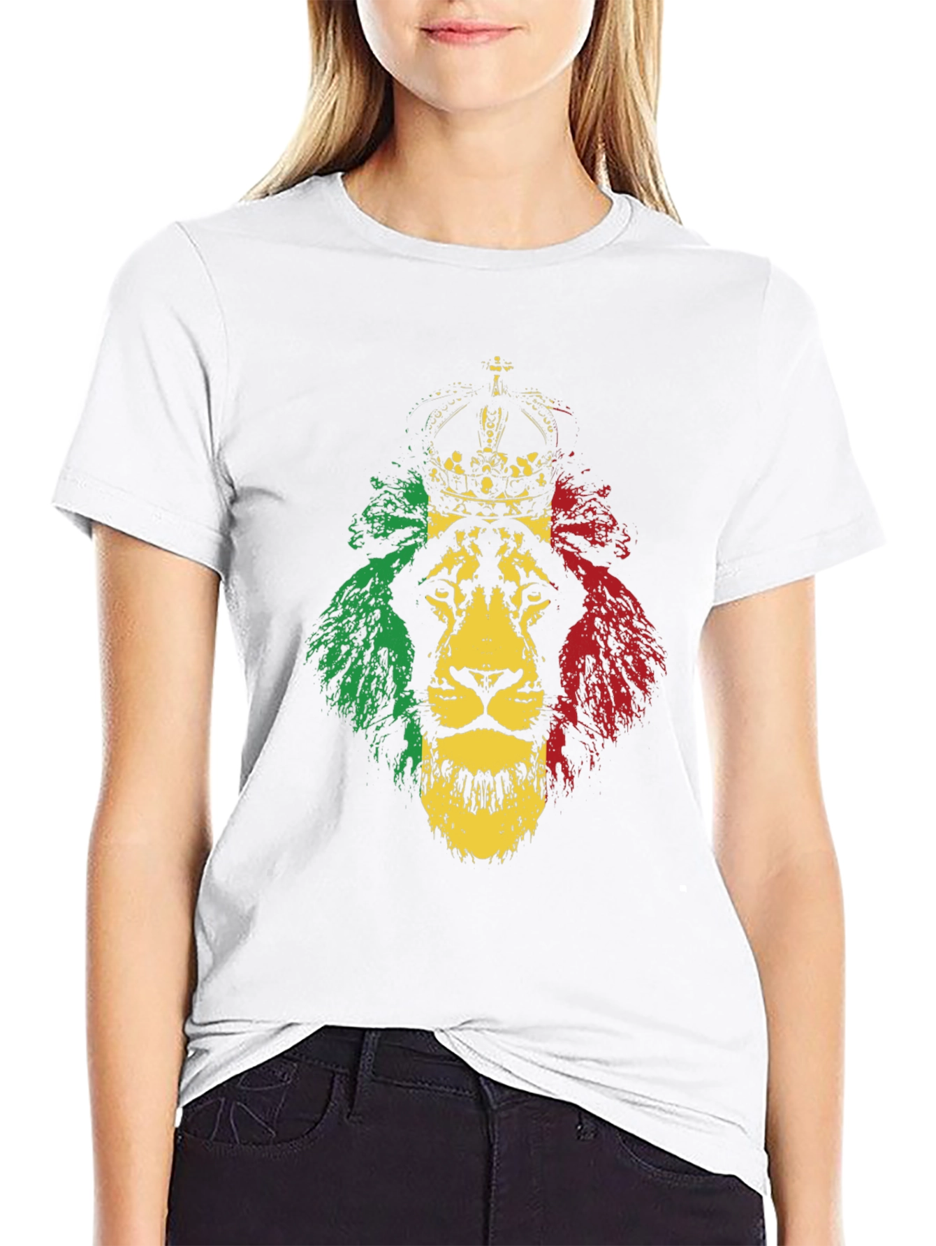 Rasta Lion Graphic Tee - Reggae Crown T-Shirt