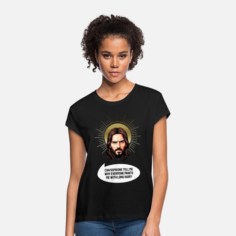 Jesus head with comic speech bubble and text