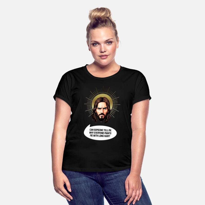 Jesus head with comic speech bubble and text