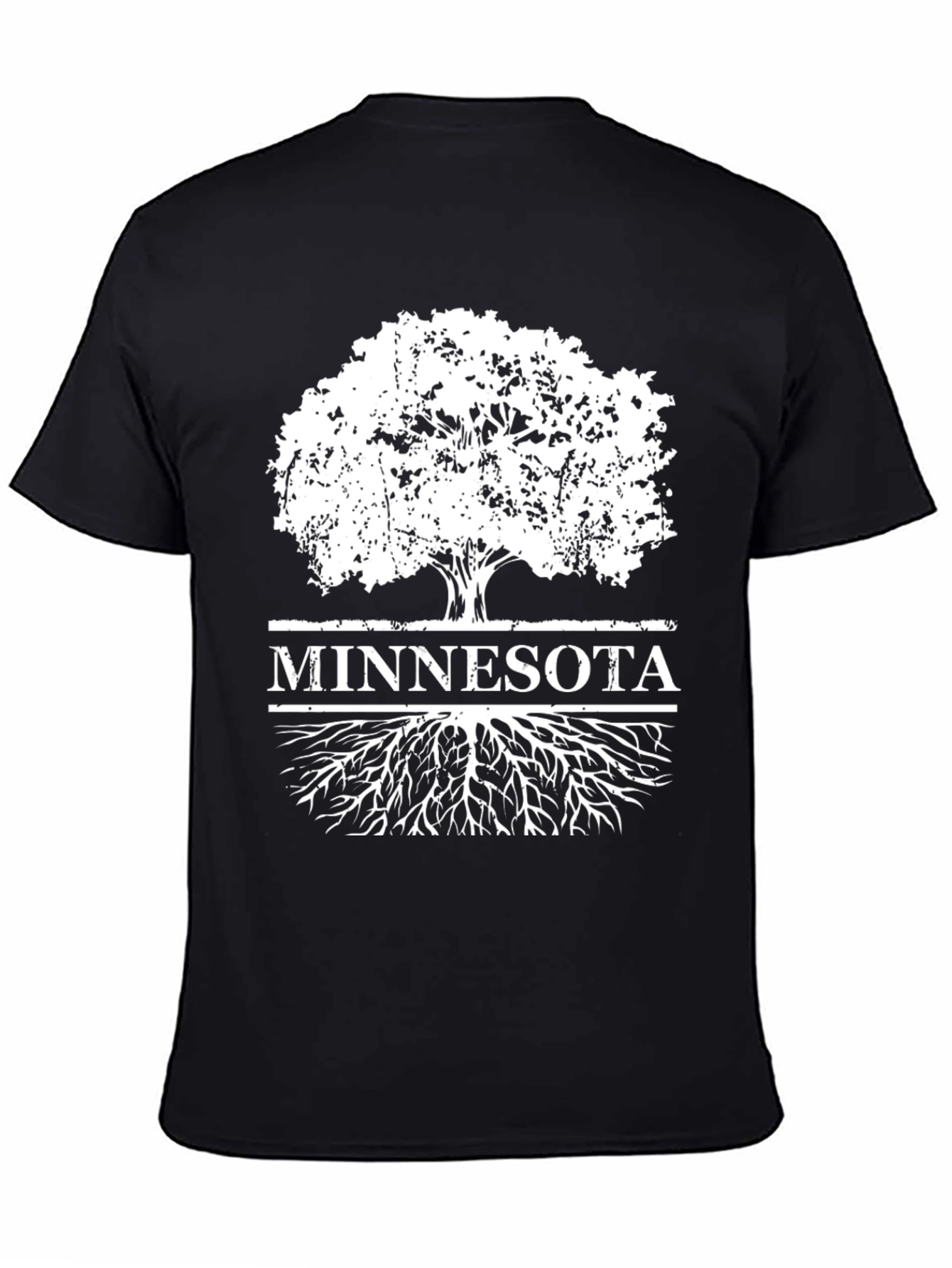 Minnesota Tree Roots Black T-Shirt