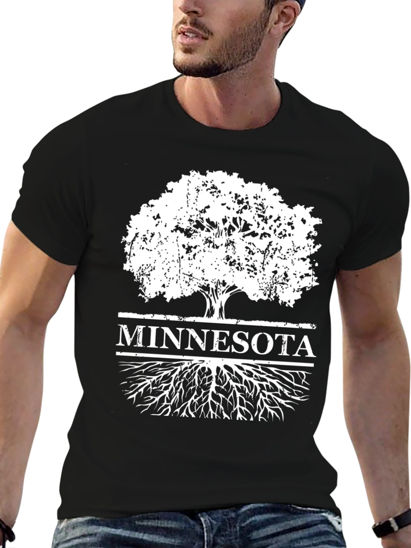 Minnesota Tree Roots Black T-Shirt