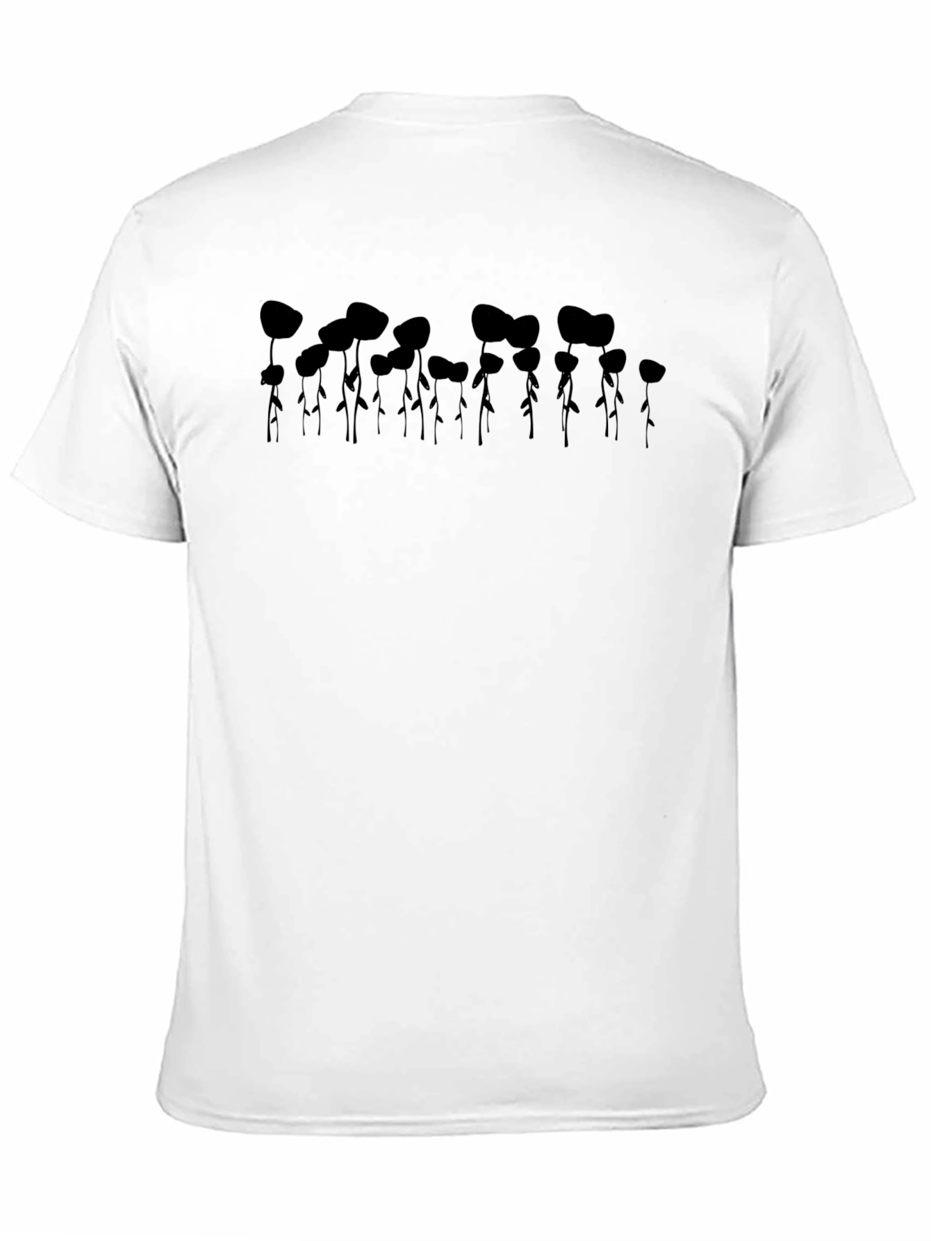 Abstract Floral Mens Black T-Shirt
