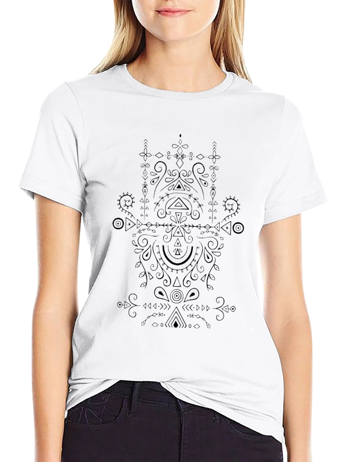Abstract Print Tee - Black Casual Shirt