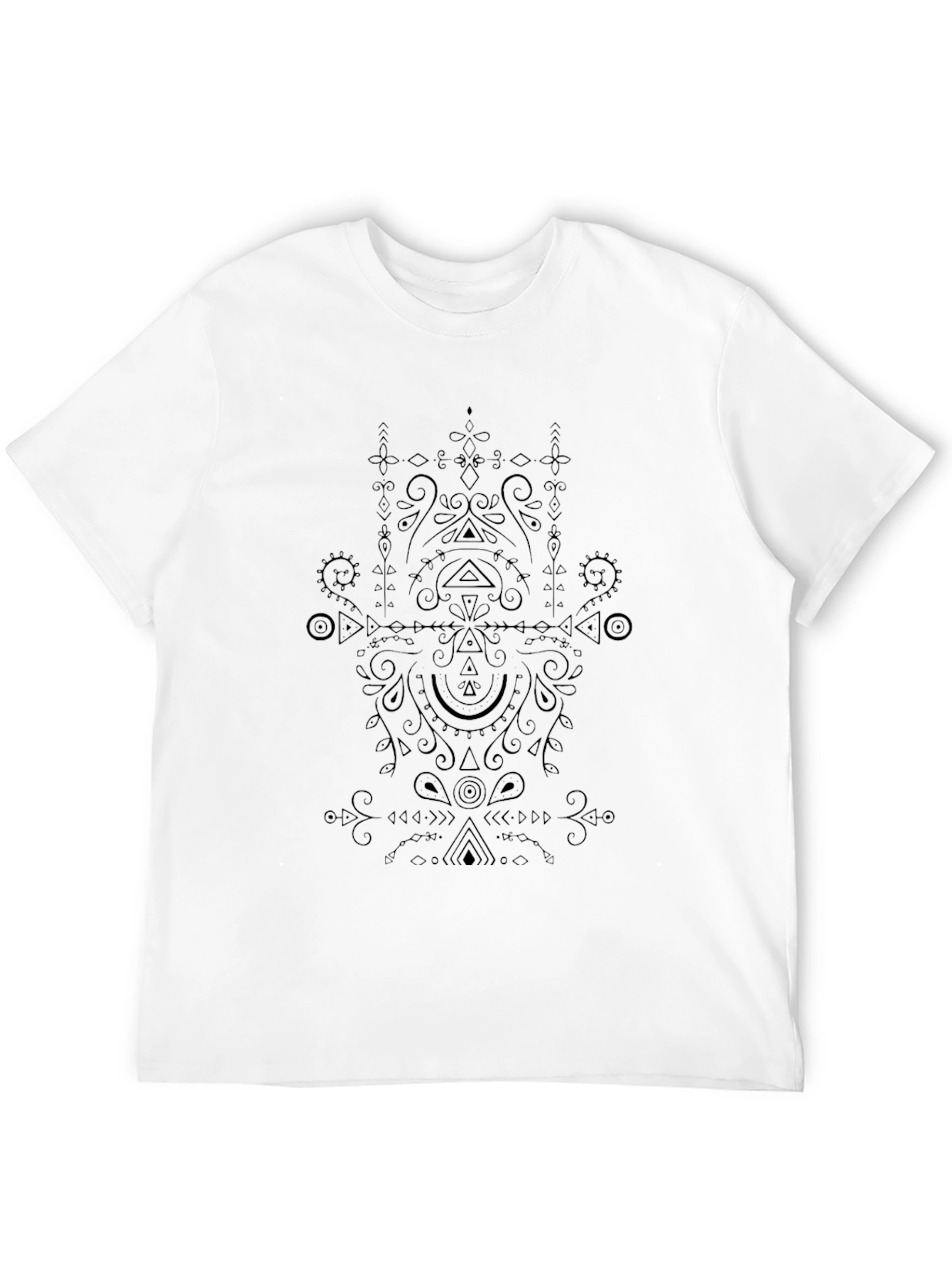 Abstract Print Tee - Black Casual Shirt
