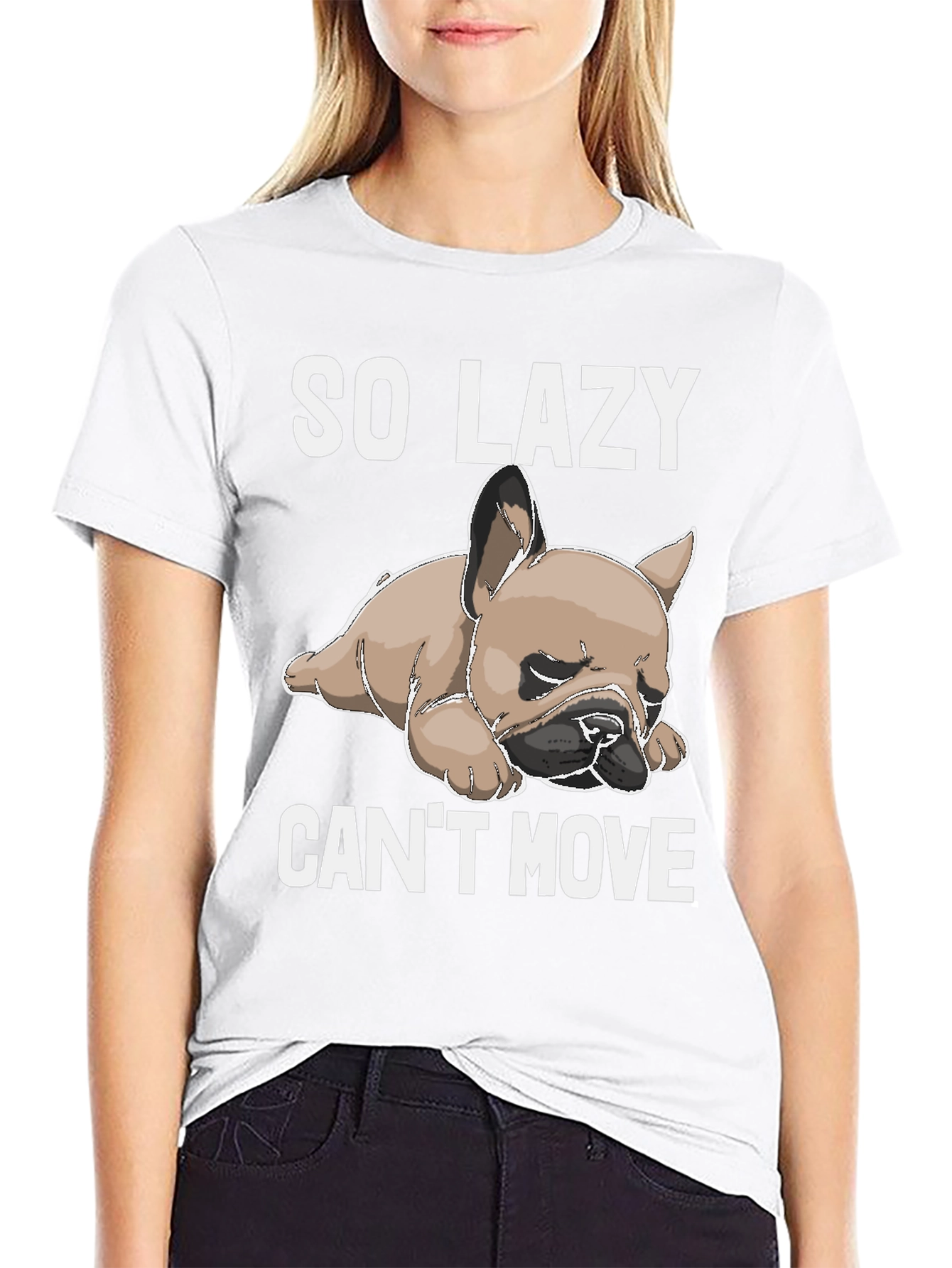 So Lazy Cant Move Bulldog T-Shirt