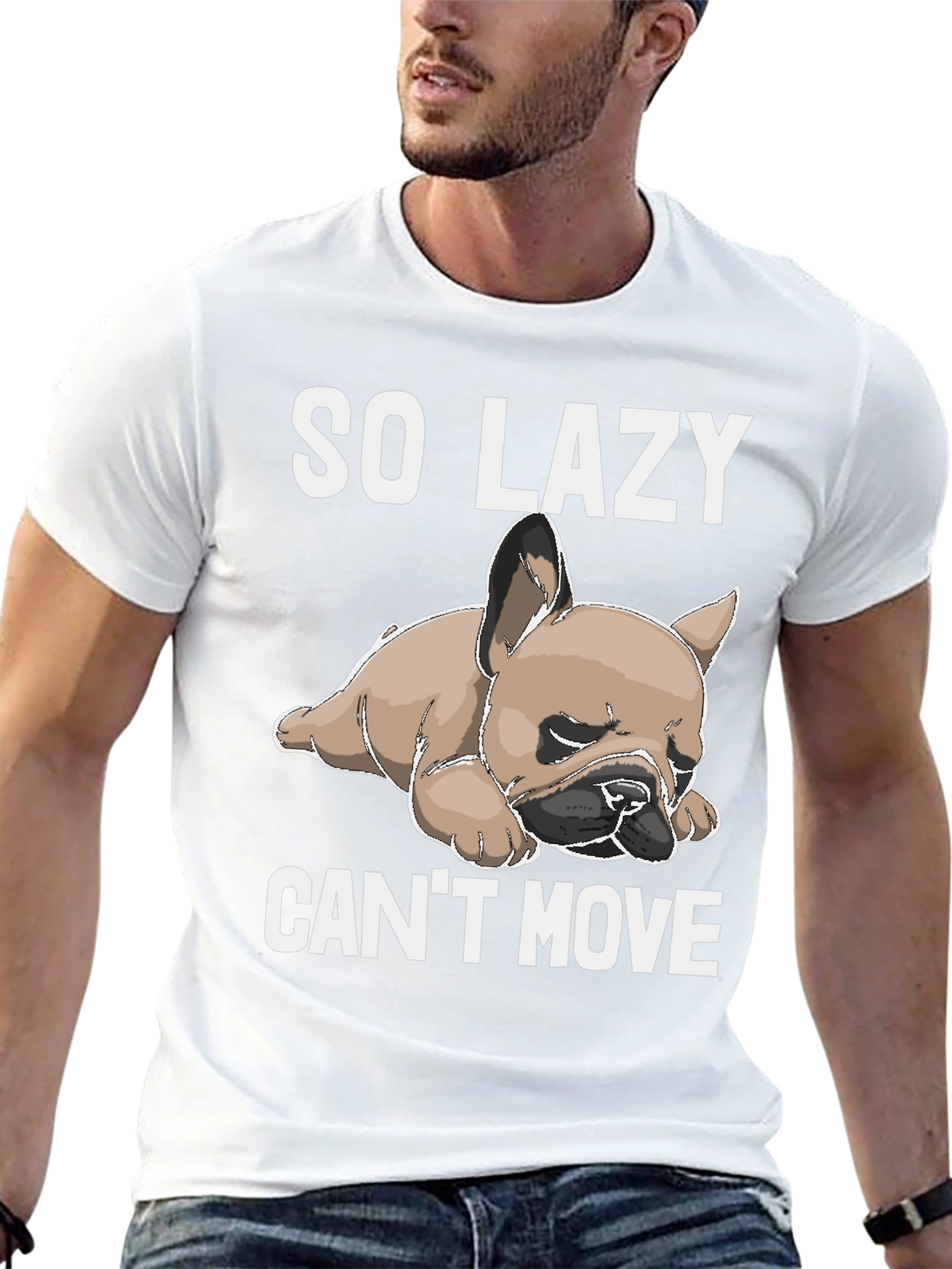So Lazy Cant Move Bulldog T-Shirt