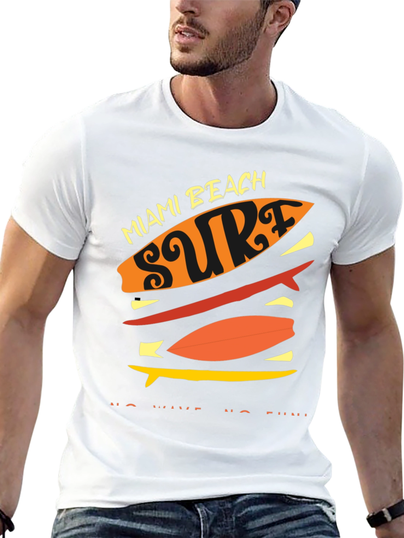 Miami Beach Surf T-Shirt - No Wave No Fun