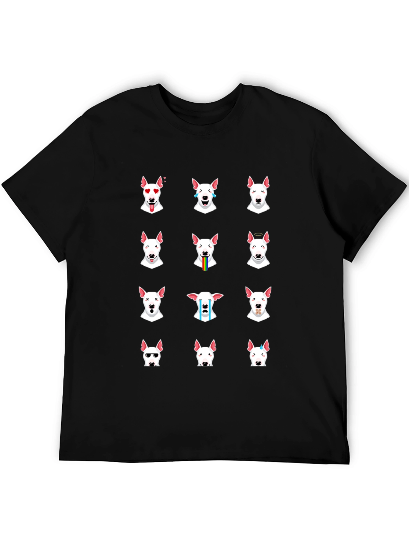 Emoji Bull Terrier T-Shirt - Black