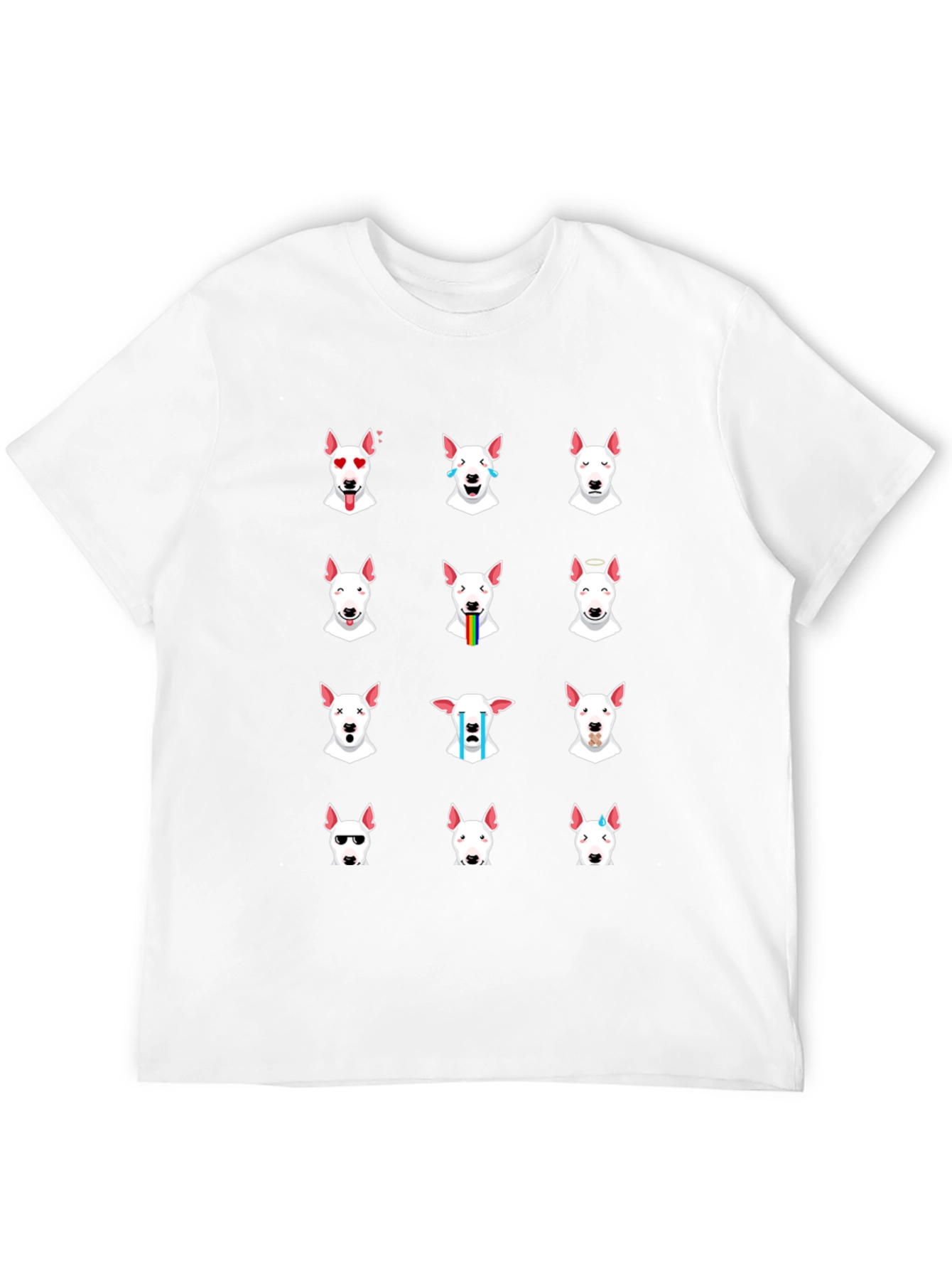 Emoji Bull Terrier T-Shirt - Black