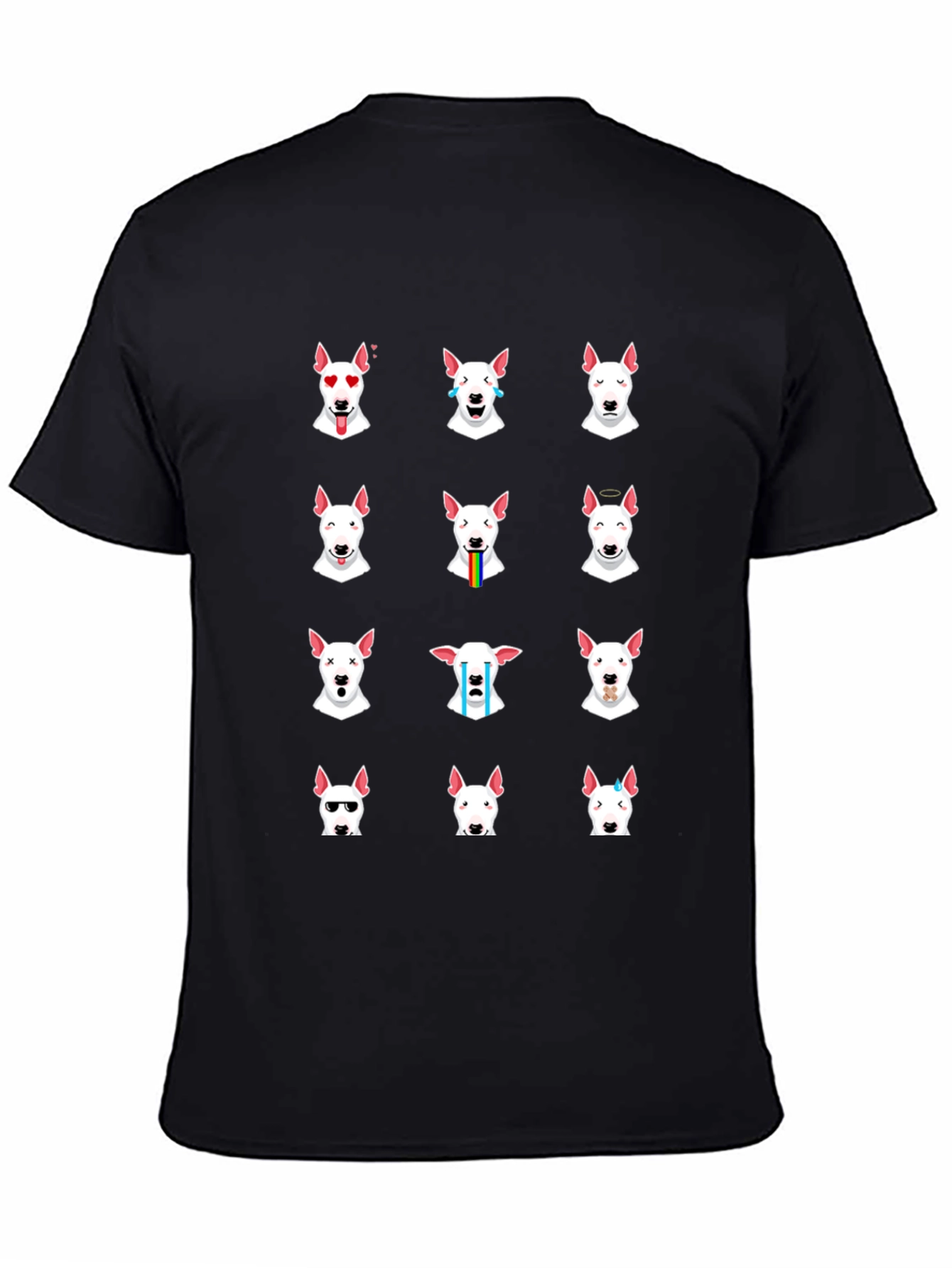 Emoji Bull Terrier T-Shirt - Black