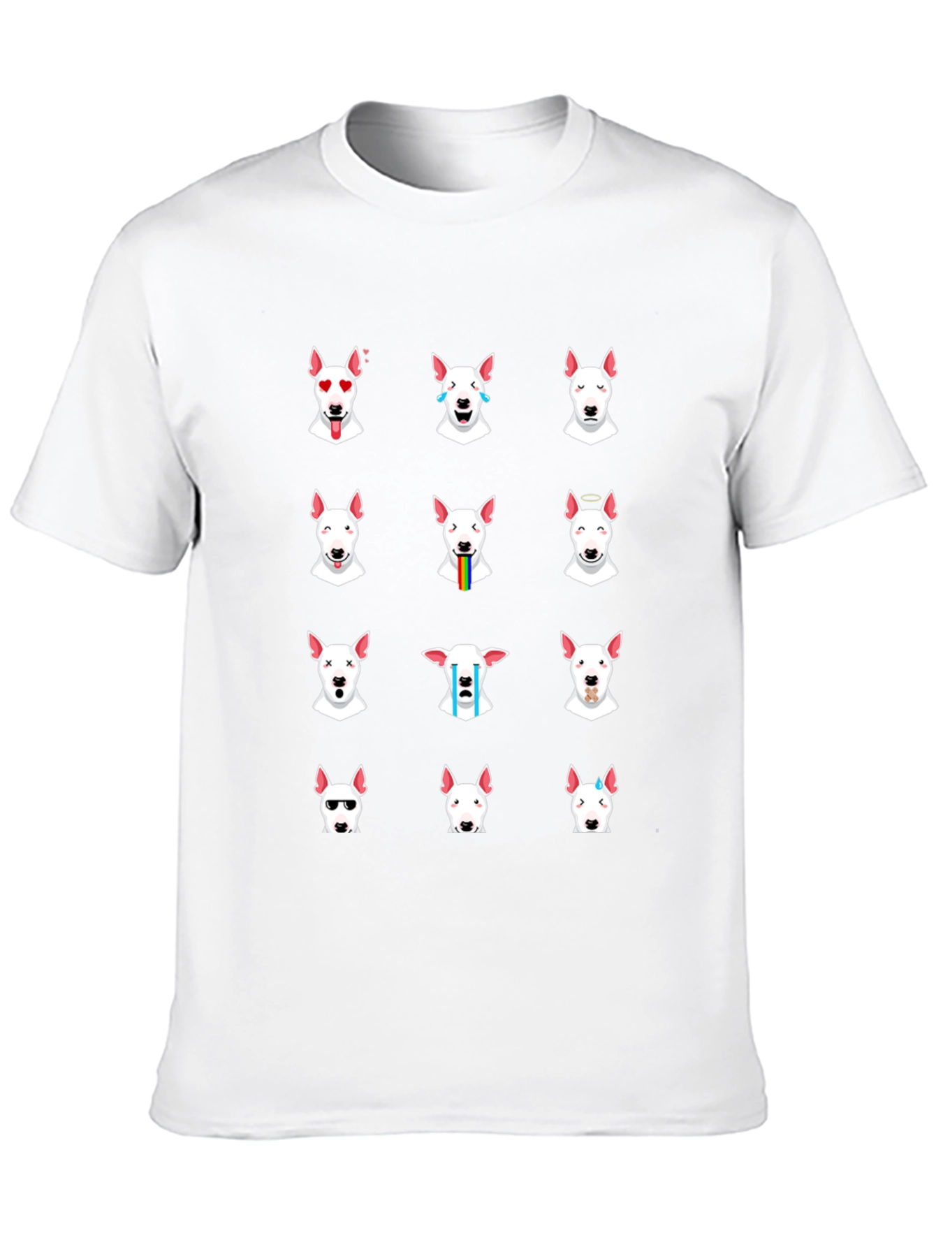 Emoji Bull Terrier T-Shirt - Black