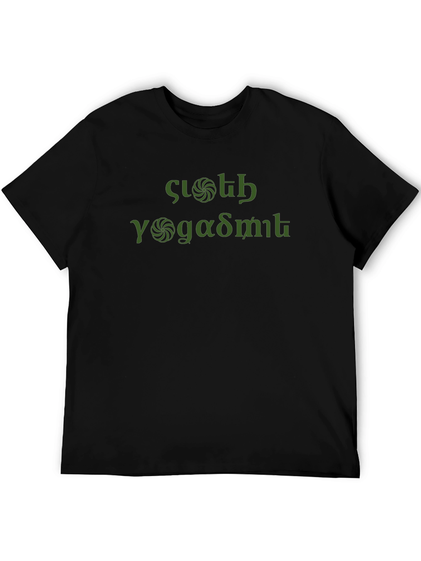 Mens Black T-shirt with Armenian Text Design