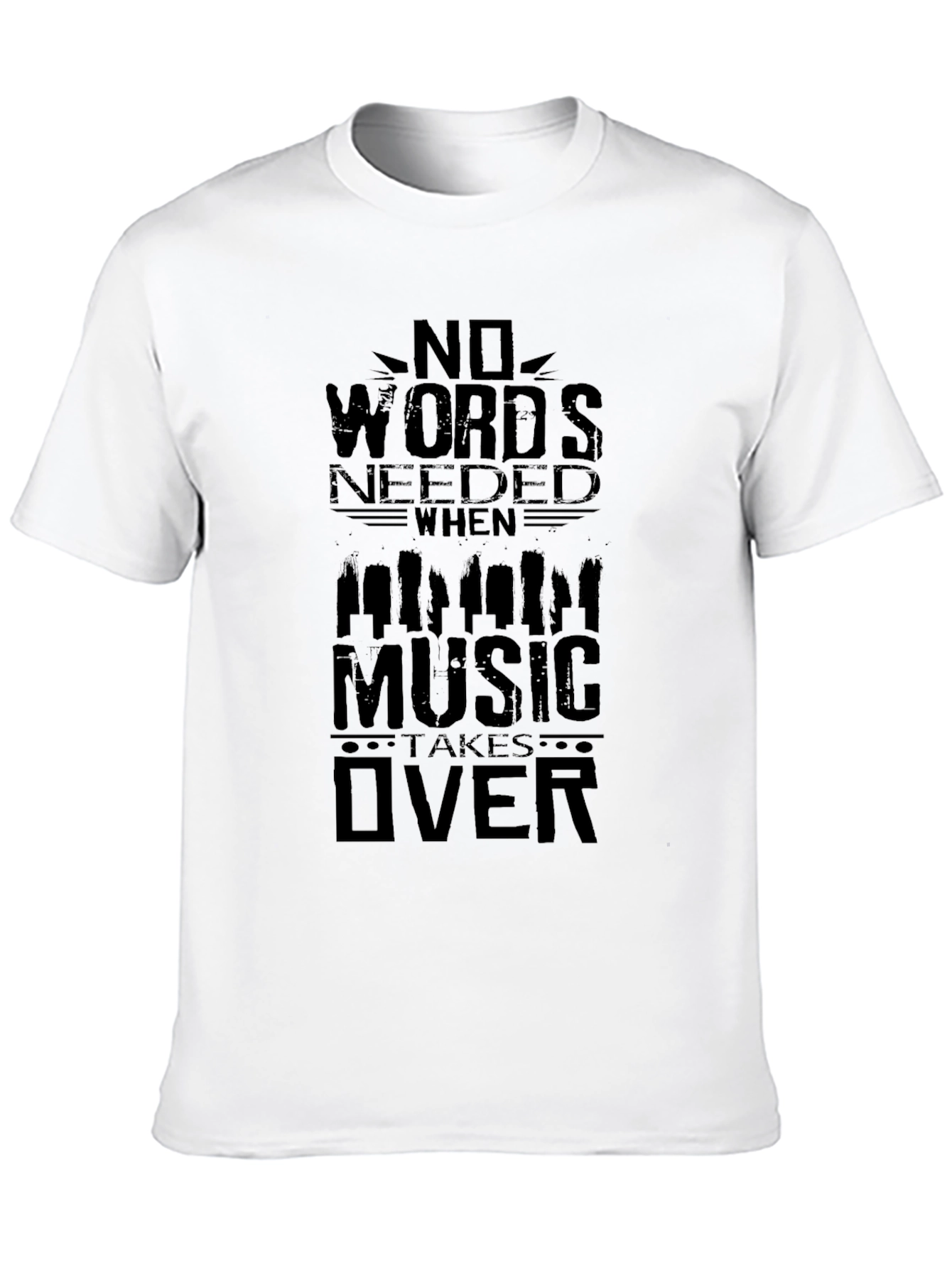 Music Takes Over Graphic Tee - Black