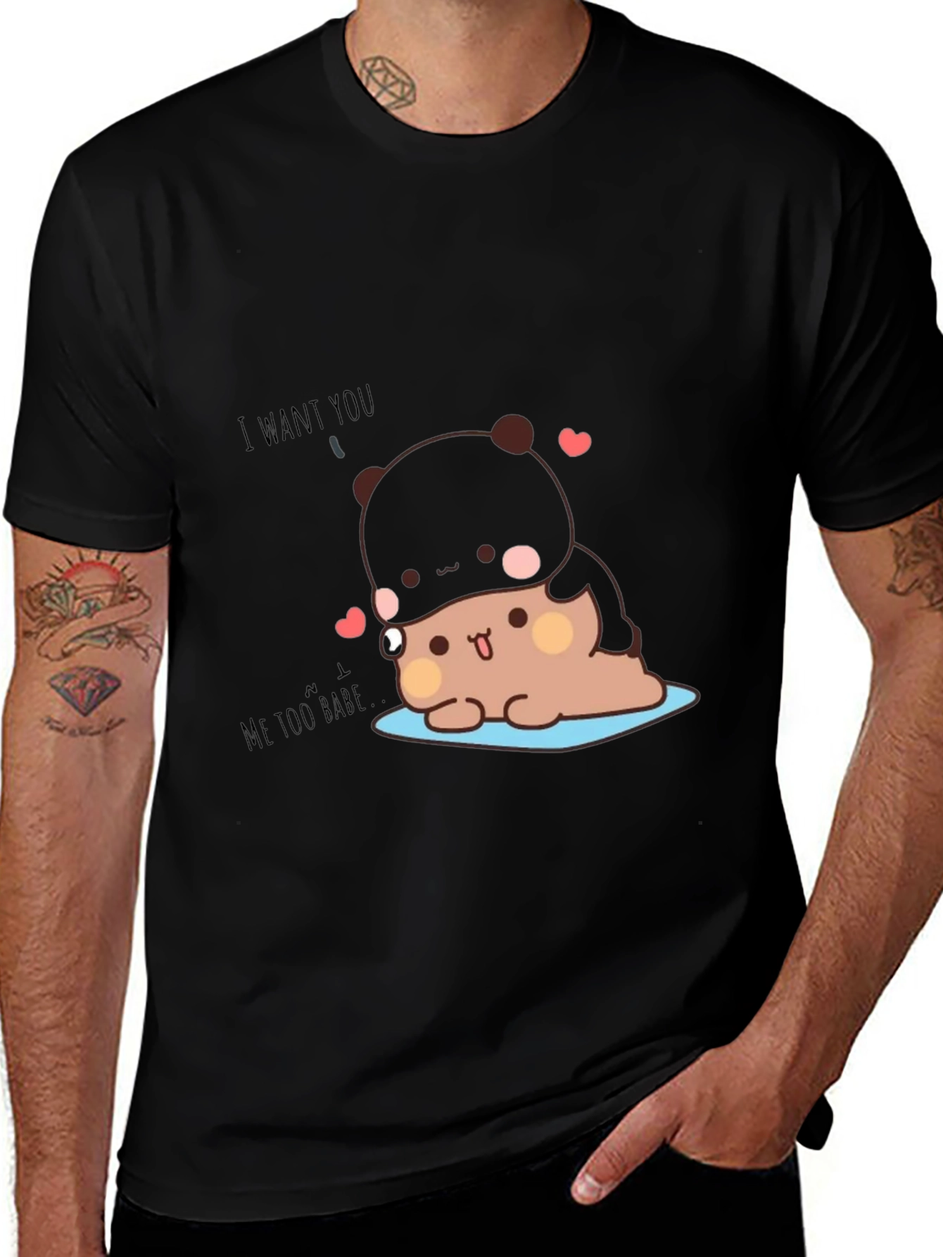 Cute Cartoon Panda T-Shirt - I Want You!