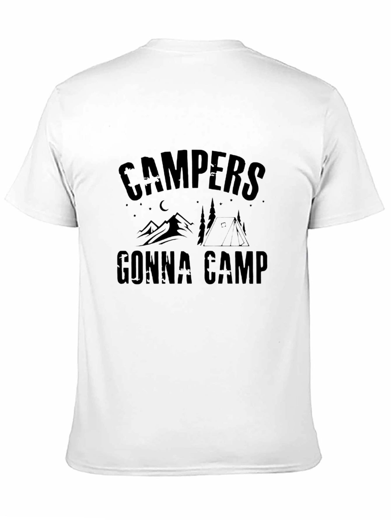 Campers Gonna Camp Graphic Tee - Black Cotton T-Shirt